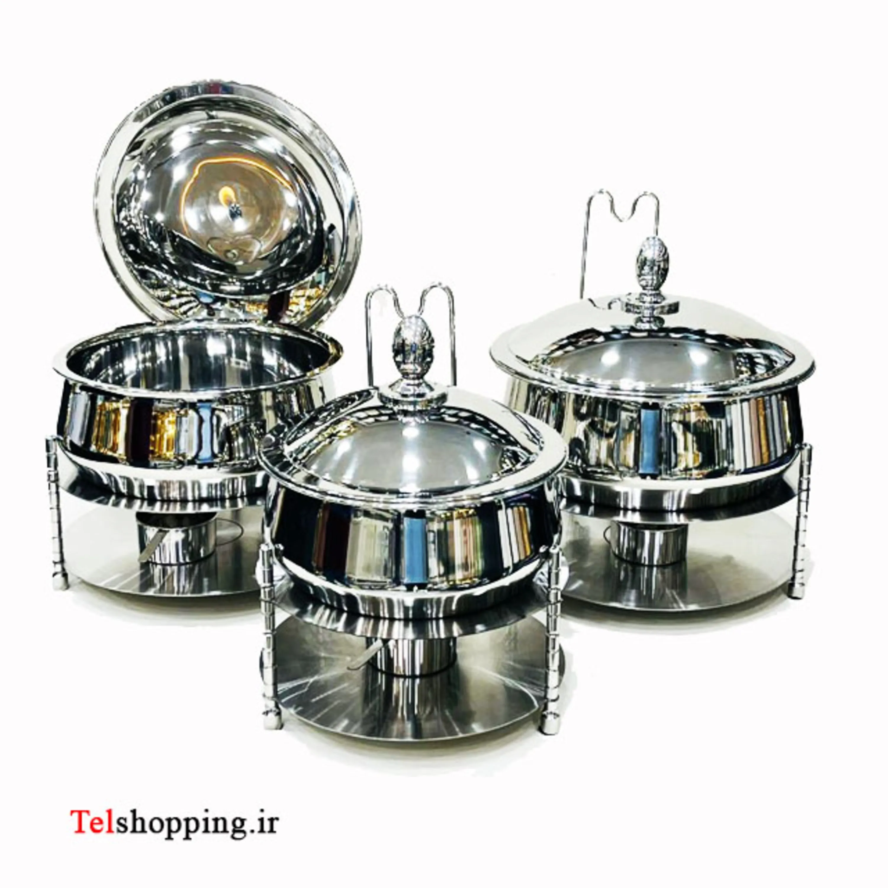 ست سوفله خوری 3 عددی استیل براق برند نجیب